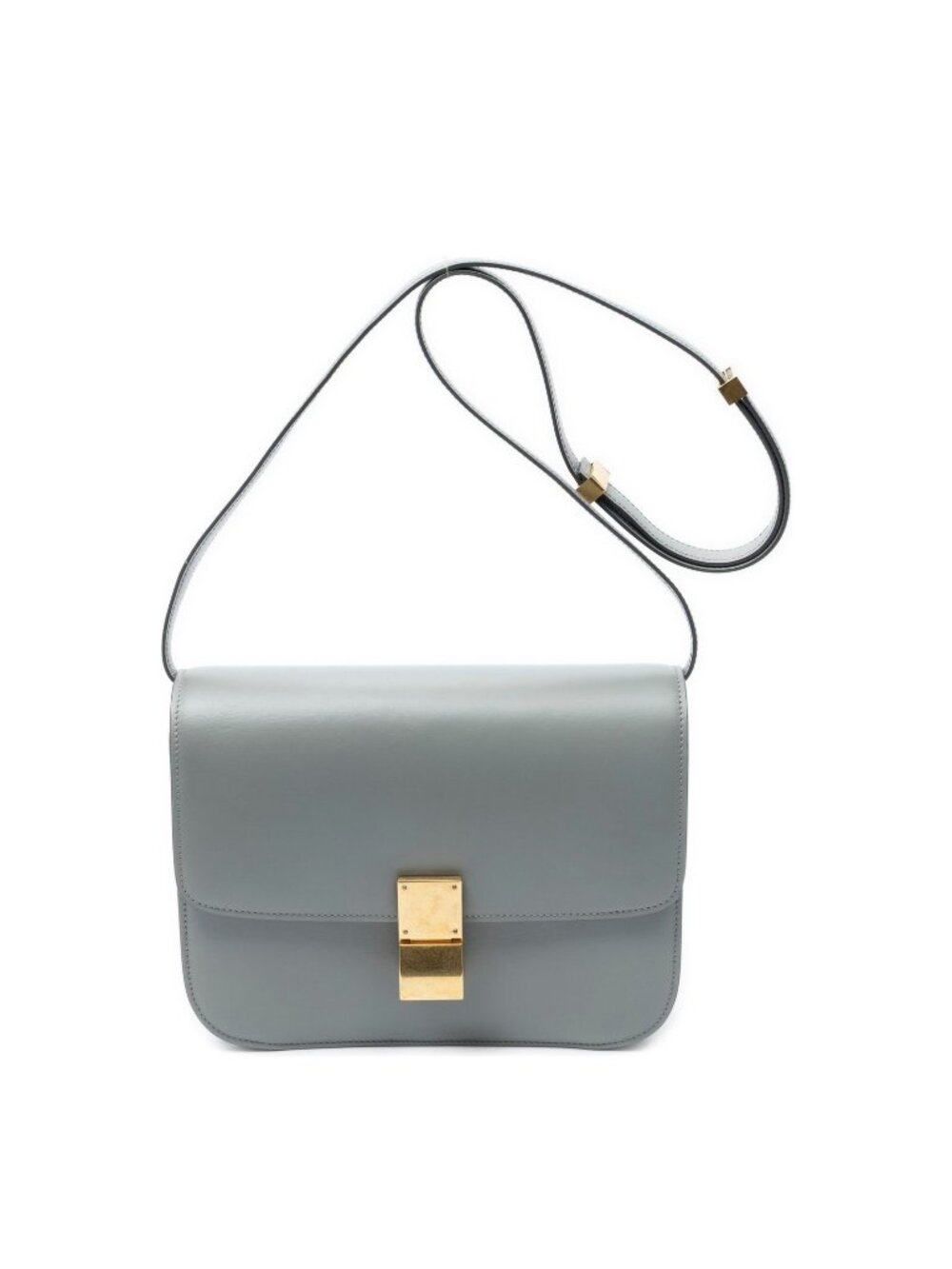 Celine Medium Box Bag Gray Calfskin Leather